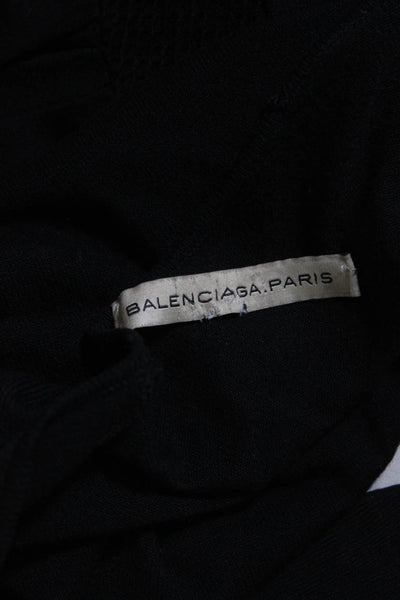 Balenciaga Paris Womens V Neck Long Sleeves Peplum Sweater Black Size Small