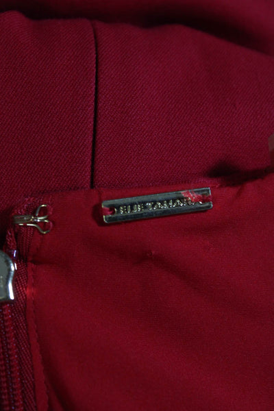 Adam Lippes Womens Bar Pin Sleeveless Sheath Dress Red Cotton Size 6