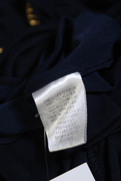 Milly Of New York Womens Chain Link Sleeveless A Line Dress Navy Blue Size Mediu