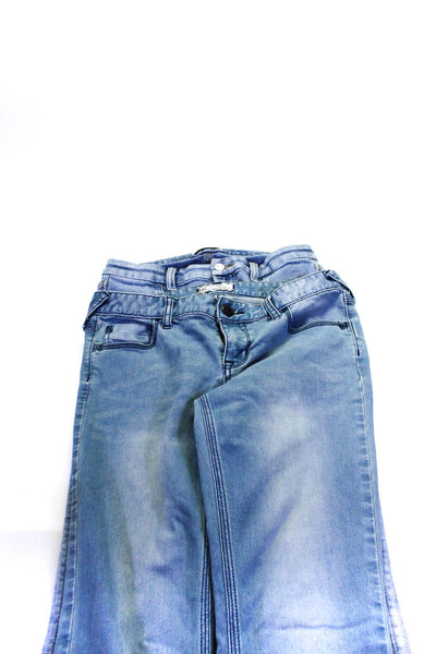 Free People For All Mankind Womens Skinny Straight Leg Jeans Blue 28 29 Lot 2