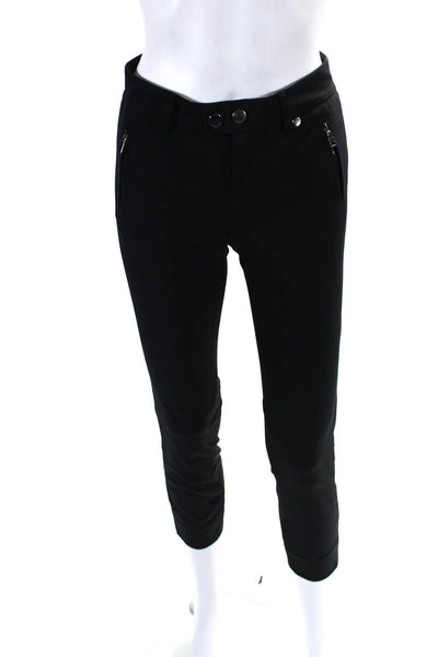 Strenesse Womens Mid Rise Flat Front Slim Leg Dress Trousers Black Size 0