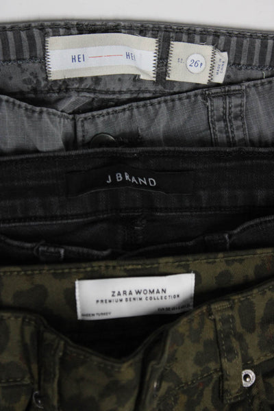 J Brand Women's Midrise Five Pockets Skinny Denim Pant Black Green Size 24 Lot 3