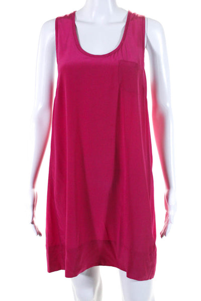 Joie Womens Silk Sleeveless Mini Tank Dress Fuchsia Pink Size Medium