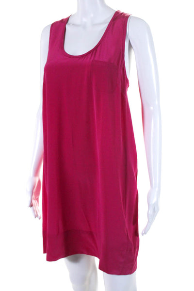 Joie Womens Silk Sleeveless Mini Tank Dress Fuchsia Pink Size Medium