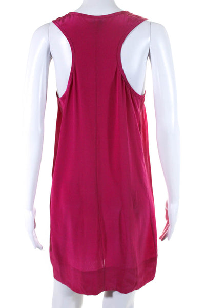 Joie Womens Silk Sleeveless Mini Tank Dress Fuchsia Pink Size Medium