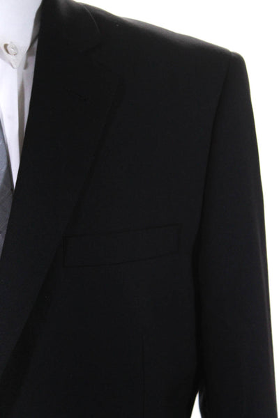 John Varvatos Mens Two Button Chester Blazer Jacket Black Wool Size 40 Long