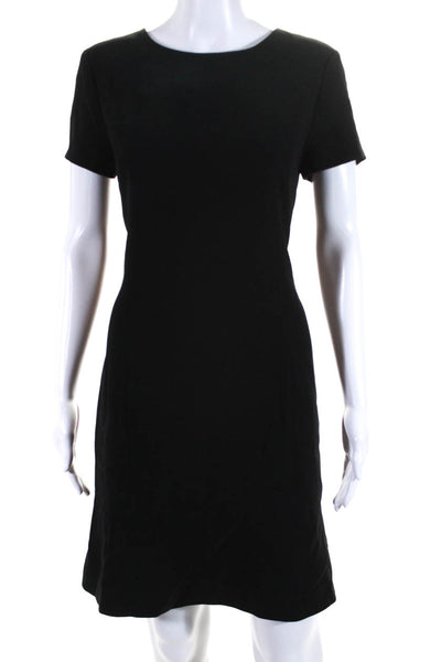 Theory Womens Short Sleeves Natler Modern Crepe A Line Dress Black Size 8