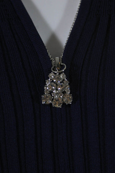 Sandro Womens Half Zipper Jeweled A Line Sweater Dress Navy Blue Size 3