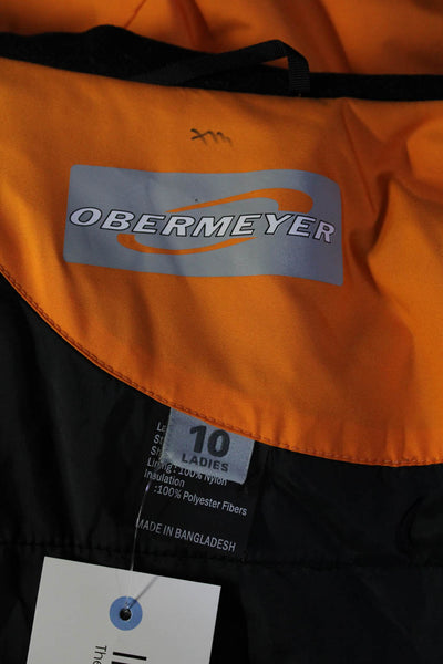 Obermeyer Womens Long Sleeve Front Zip Mock Neck Jacket Orange Size 10