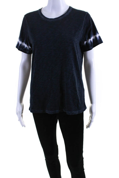 Veronica Beard Jeans Womens Short Sleeve Crew Neck Tee Shirt Blue Size Small