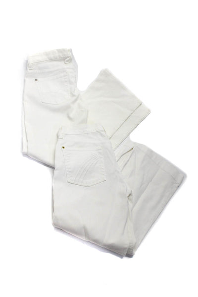 7 For All Mankind Womens Boot Cut Crop Jeans White Size 27 28 Lot 2