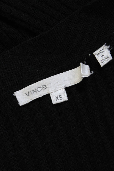 Vince Womens Cashmere Tight-Knit Long Sleeve Button Down Cardigan Black Size XS
