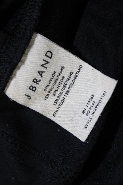 J Brand Womens Low-Rise Elastic Waist Frayed Hem Trousers Pants Black Size S