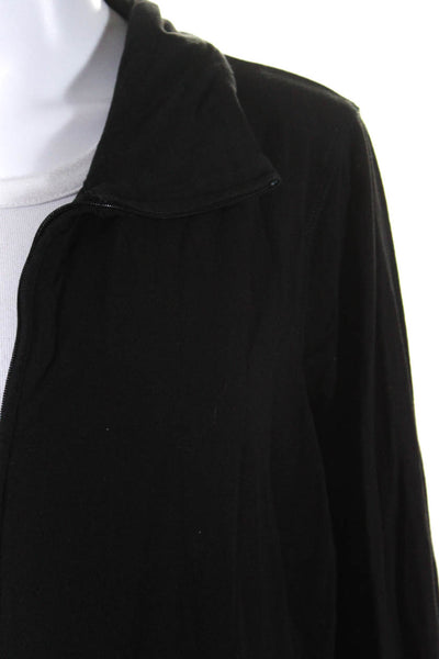 Eileen Fisher Womens Full Zip Long Sleeve Two Pocket Active Jacket Black Size L