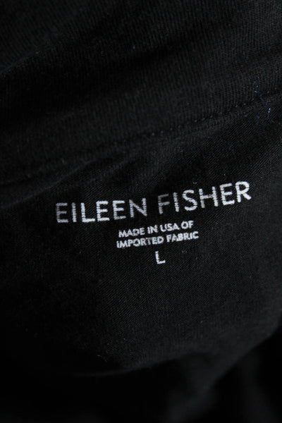 Eileen Fisher Womens Full Zip Long Sleeve Two Pocket Active Jacket Black Size L