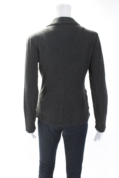 Tahari Womens Three Button Notched Lapel Knit Blazer Jacket Gray Size Medium