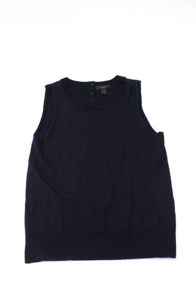 J Crew Banana Republic Womens Merino Wool Tank Tops Navy Blue Size Small Lot 2