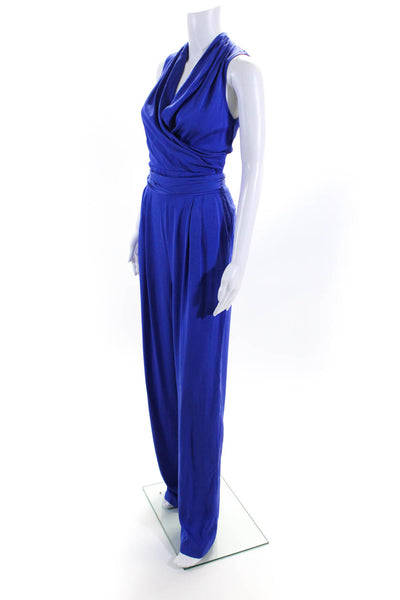 Catherine Malandrino Womens Surplice Sleeveless Wide Leg Jumpsuit Blue Size 2