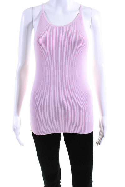 Intermix Womens Light Pink Ribbed Racerback Sleeveless Tank Top Size M