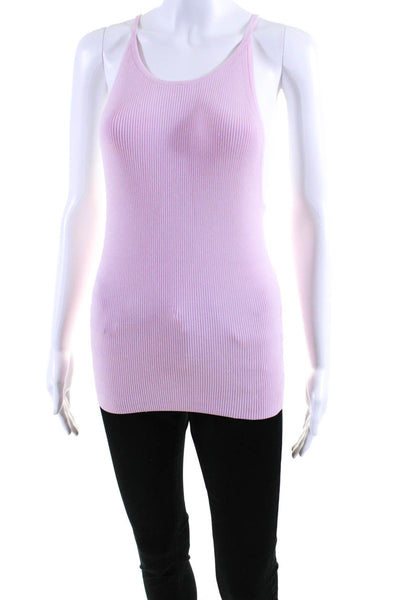 Intermix Womens Light Pink Ribbed Racerback Sleeveless Tank Top Size M