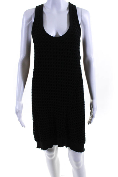 Pete Womens Black Textured Cut Out Scoop Neck Sleeveless Tank Dress Size XS