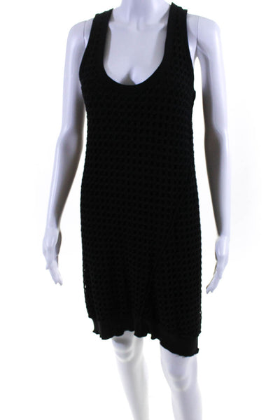 Pete Womens Black Textured Cut Out Scoop Neck Sleeveless Tank Dress Size XS