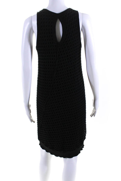 Pete Womens Black Textured Cut Out Scoop Neck Sleeveless Tank Dress Size XS