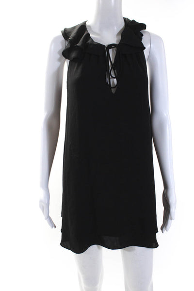 Amanda Uprichard Womens Sleeveless Key Hole Neck Dress Black Size Petite