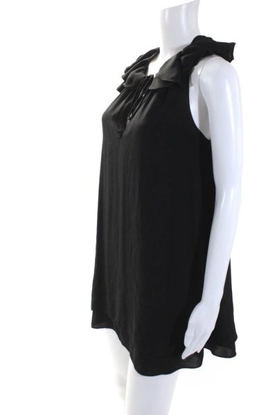 Amanda Uprichard Womens Sleeveless Key Hole Neck Dress Black Size Petite