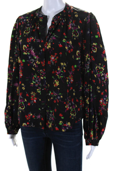 Veronica Beard Women's Round Neck Button Down Long Sleeves Floral Blouse Size 0