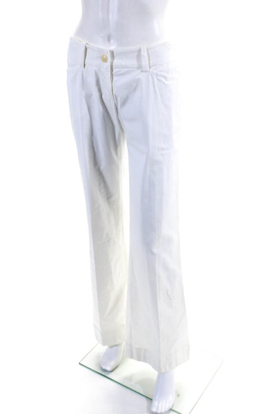 Trina Turk Womens Button Closure Flat Front Straight Leg Dress Pant White Size 2