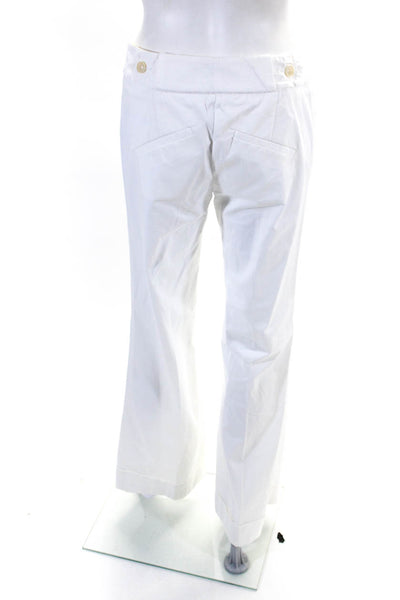 Trina Turk Womens Button Closure Flat Front Straight Leg Dress Pant White Size 2