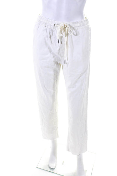 Rag & Bone Womens Cotton Ruched Drawstring Straight Leg Pants White Size 2XS