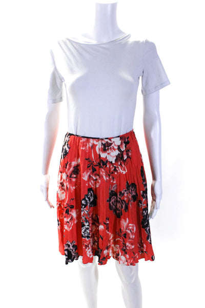 Barneys New York Women's Zip Closure Pleated Flare Floral Mini Skirt Size 2