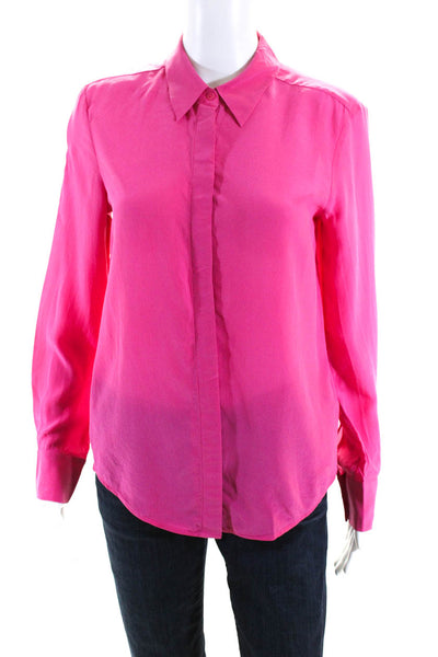 & Other Stories Womens Long Sleeve Button Up Shirt Blouse Pink Silk Size 0