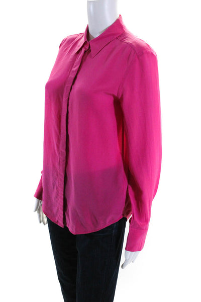 & Other Stories Womens Long Sleeve Button Up Shirt Blouse Pink Silk Size 0