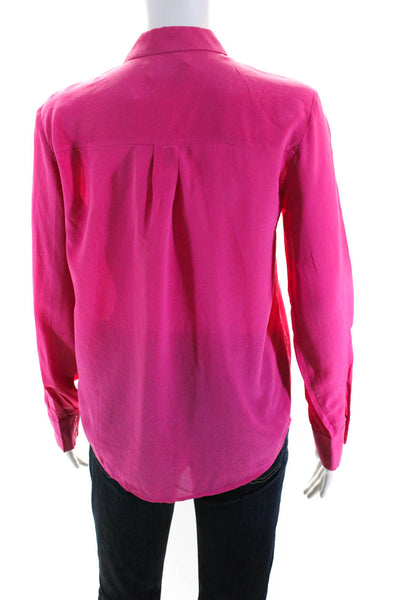 & Other Stories Womens Long Sleeve Button Up Shirt Blouse Pink Silk Size 0