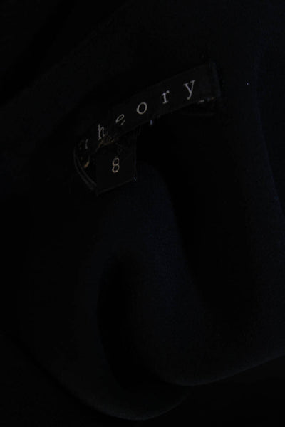 Theory Women's Scoop Neck Sleeveless Pockets A-Line Mini Dress Black Size 8