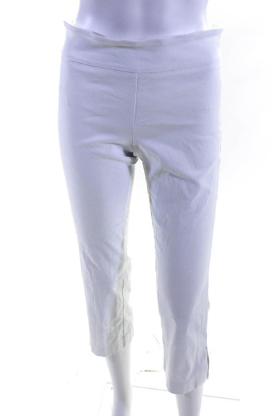 Estelle & Finn Womens Mid Rise Pull On Straight Leg Pants White Cotton Size 6