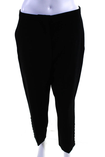 No21 Womens High Rise Button Trim Leg Dress Pants Black Size EUR 42