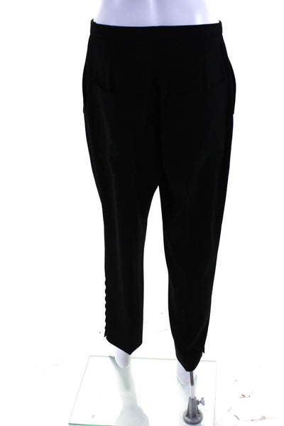 No21 Womens High Rise Button Trim Leg Dress Pants Black Size EUR 42