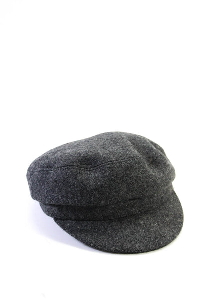 Isabel Marant Womens Wool Woven Short Brim Newsboy Cap Hat Dark Gray Size S 58