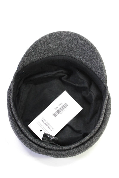 Isabel Marant Womens Wool Woven Short Brim Newsboy Cap Hat Dark Gray Size S 58