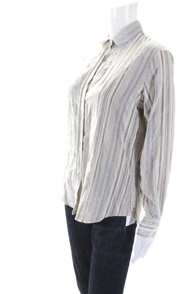 Amina Rubinacci Women's Collared Long Sleeves Button Down Shirt Stripe Size 46