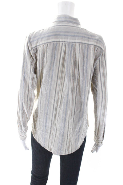 Amina Rubinacci Women's Collared Long Sleeves Button Down Shirt Stripe Size 46