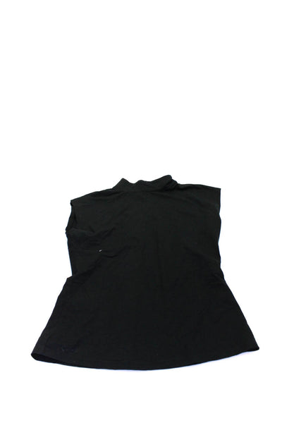 Frame Women's Mock Neck Sleeveless Basic Blouse Black White Size S Lot 2