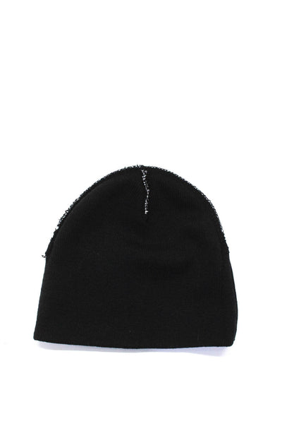 Supreme Womens Pull On Beanie Hat Black White Size One Size