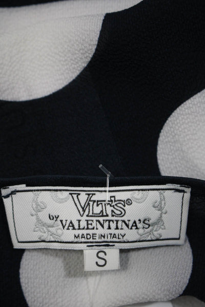 VLT's By Valentina's Womens Sheer Polka Dot Long Sleeve Blouse Navy White Small