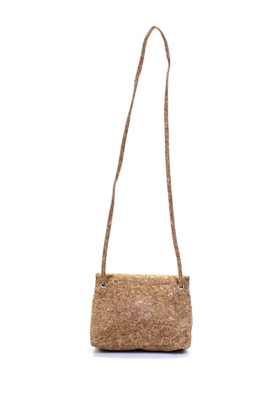 COS Womens Small Cork Flap Crossbody Handbag With Coin Purse Tan