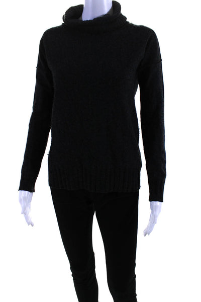 Theory Womens Cashmere Pippy Royal Turtleneck Sweater Gray Size Small
